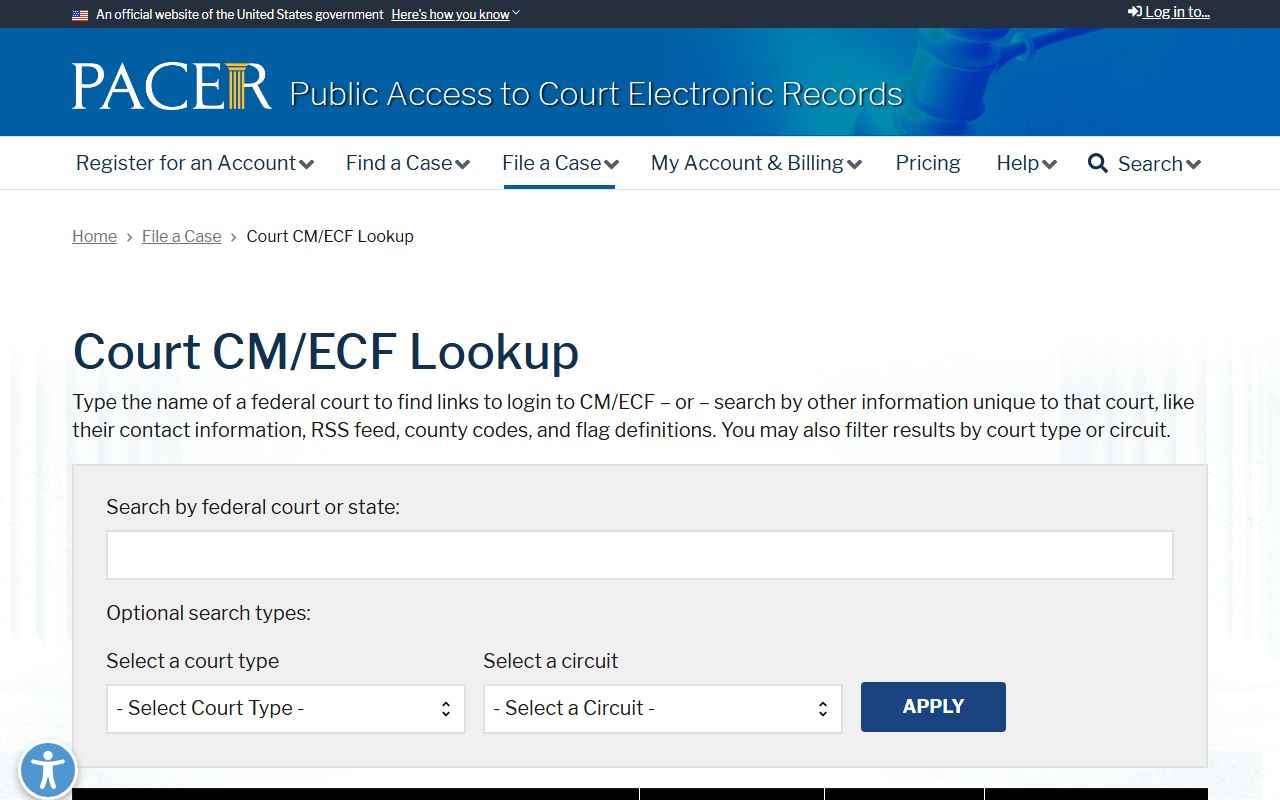 Vernon Parish court dockets PACER CMECF lookup