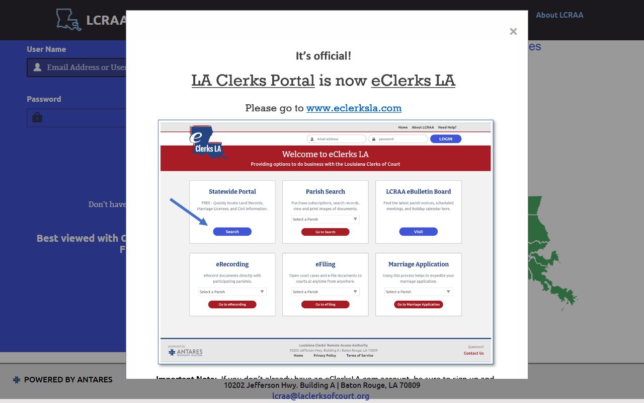 Vernon Parish court records LCRAA login