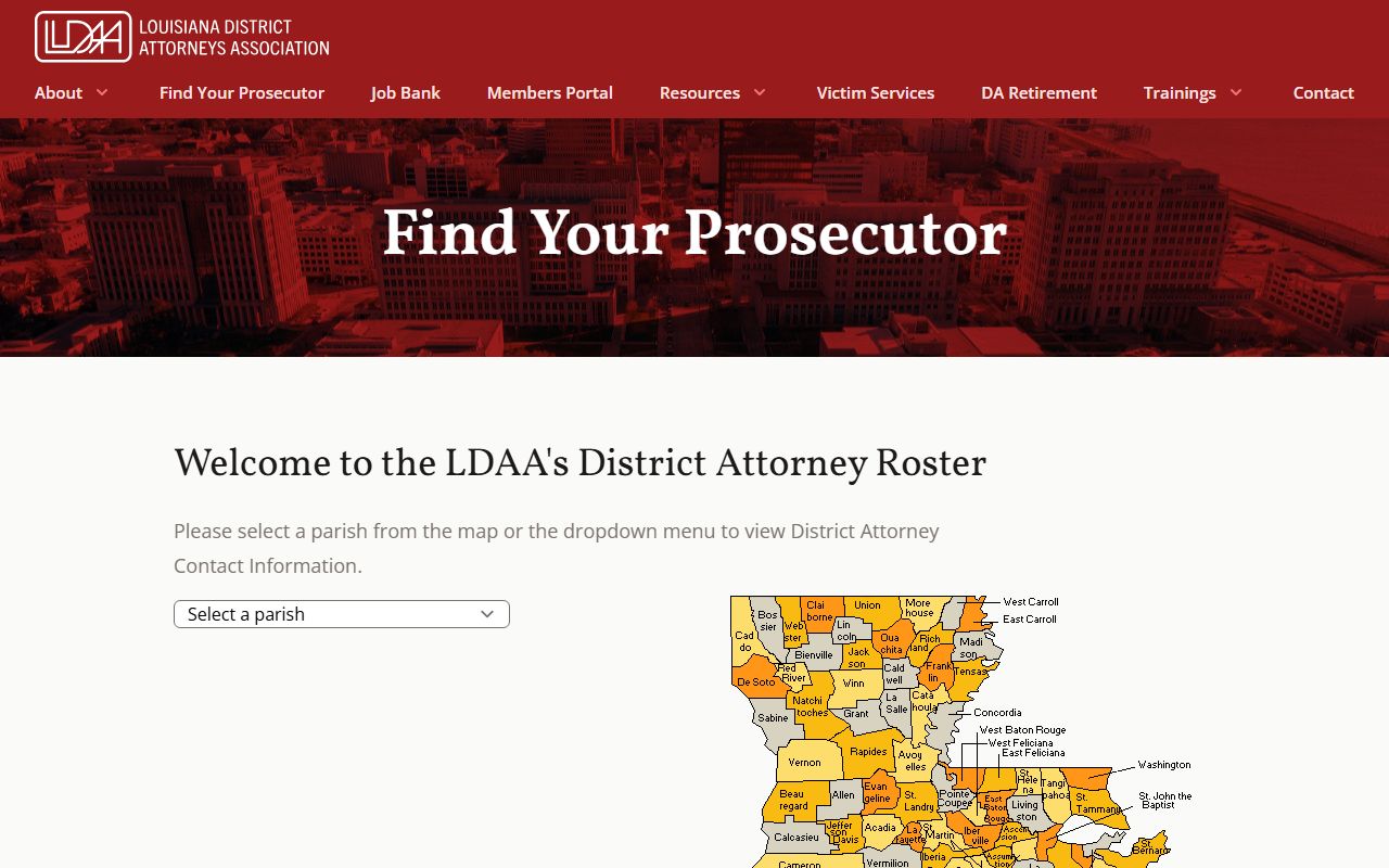 Vernon Parish District Court records District Attorney prosecutor directory